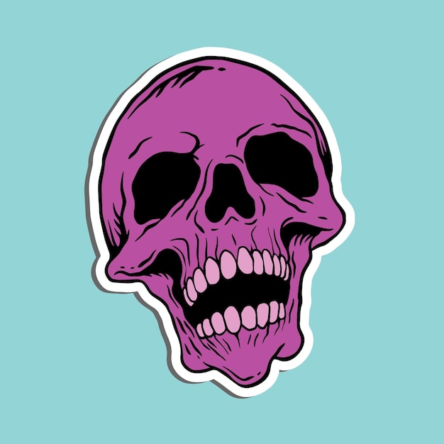 Skull hand drawn illustrations for stickers logo tattoo etc