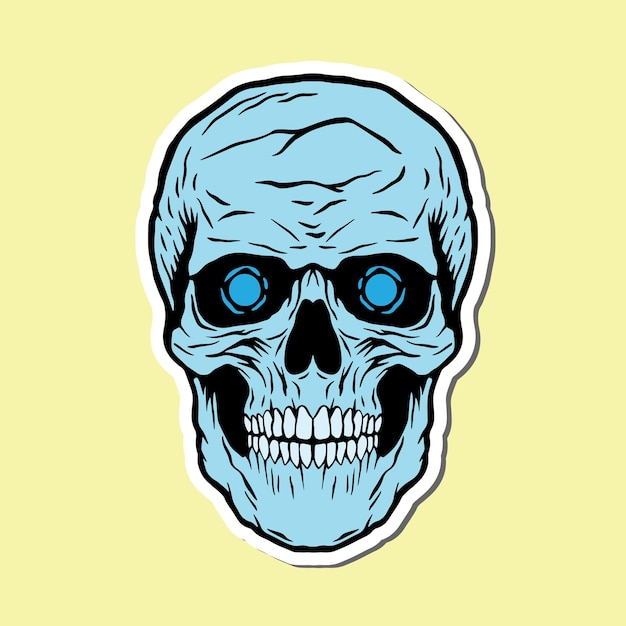 skull hand drawn illustrations for stickers logo tattoo etc