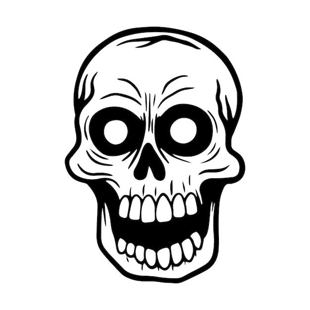 Skull hand drawn illustrations for stickers logo tattoo etc