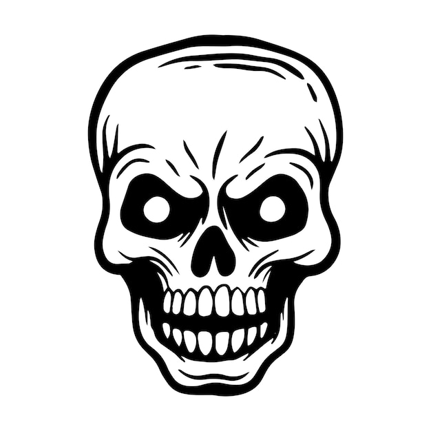 Skull hand drawn illustrations for stickers logo tattoo etc