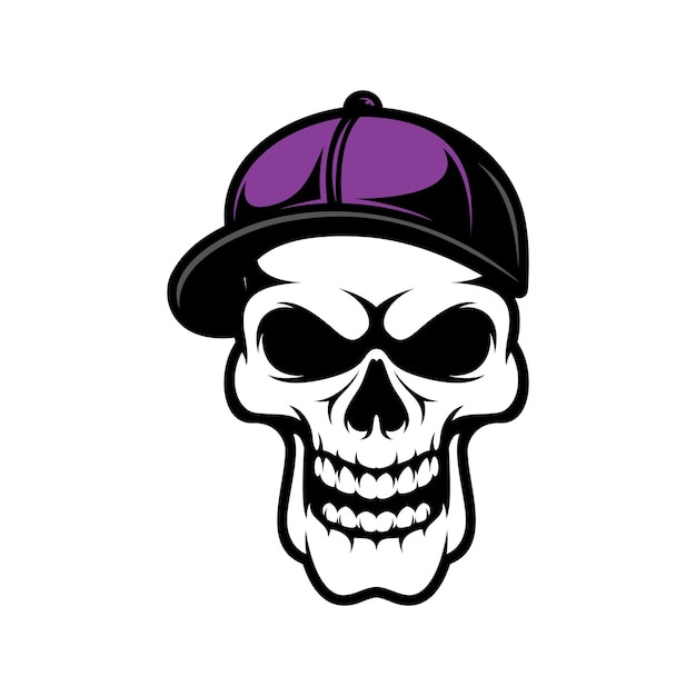 Skull Hat Mascot Logo Design Vector