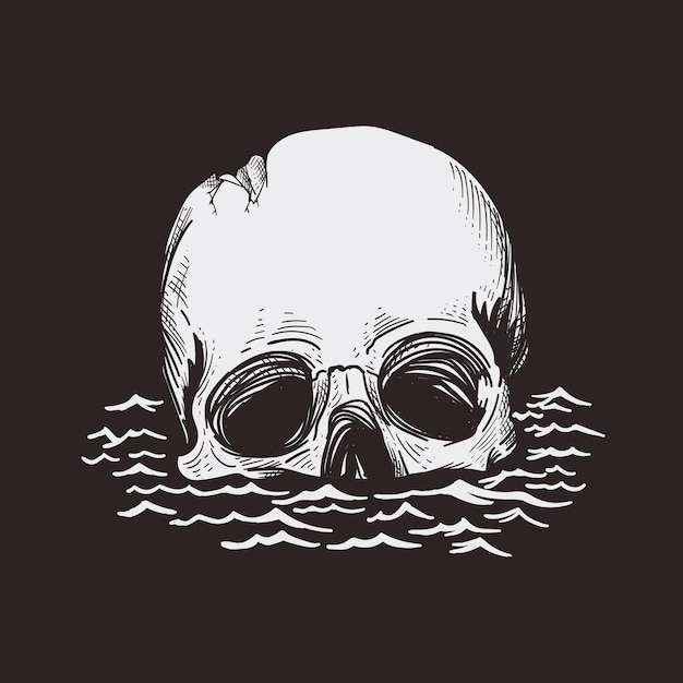 skull head chill on water