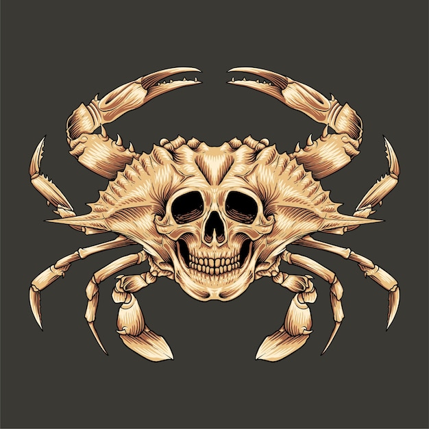 Skull head crab logo premium