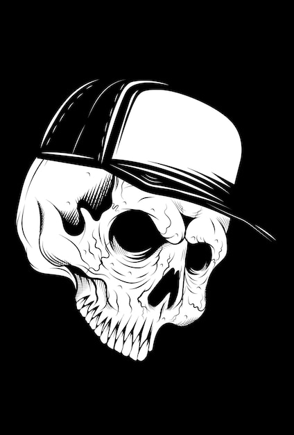 Skull and head gear vector illustration