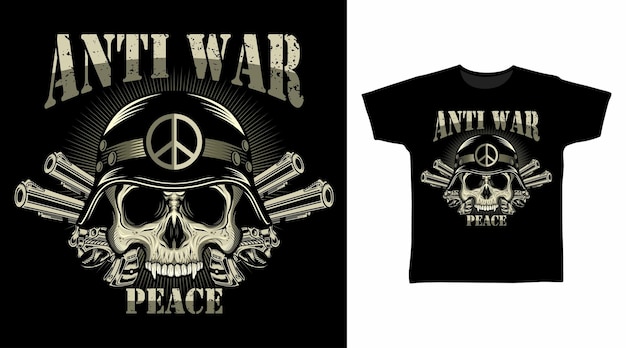 Skull Head and Helmet with Gun vector illustration t-shirt design concept.