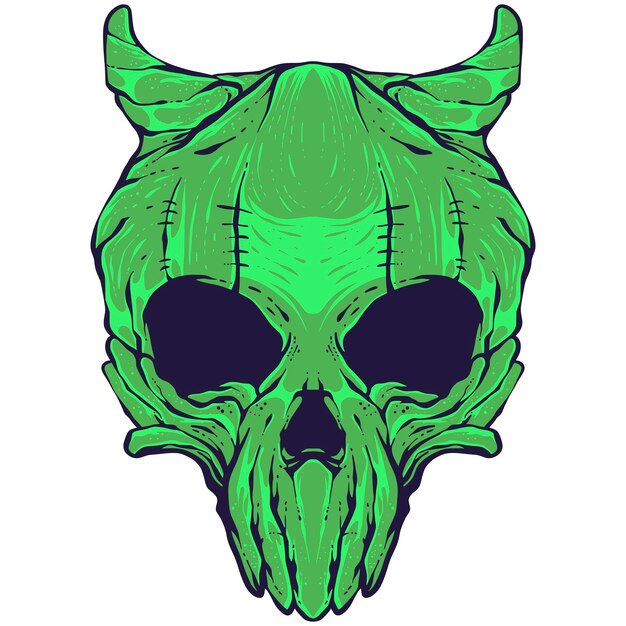 Vector skull head illustration art mascot logo