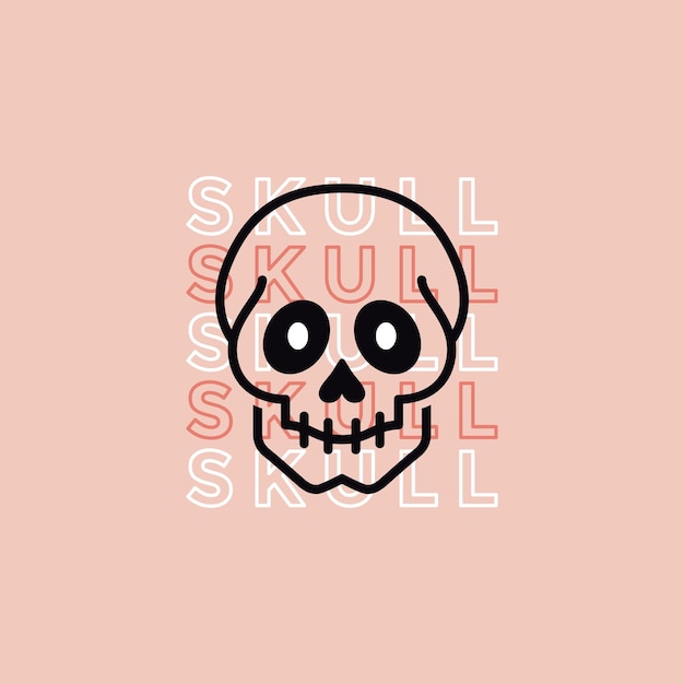 Vector skull head logo design graphic vector