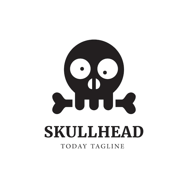 Skull head logo design vector graphic illustration