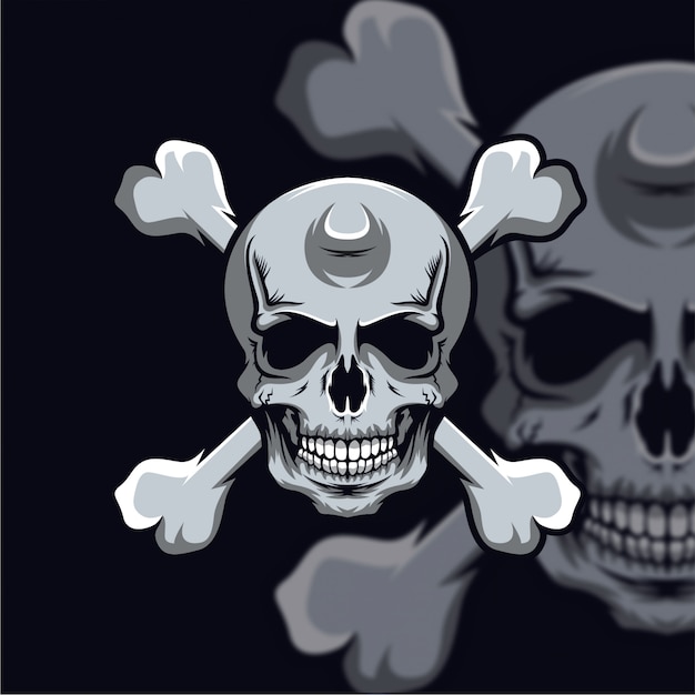 Vector skull head logo esport