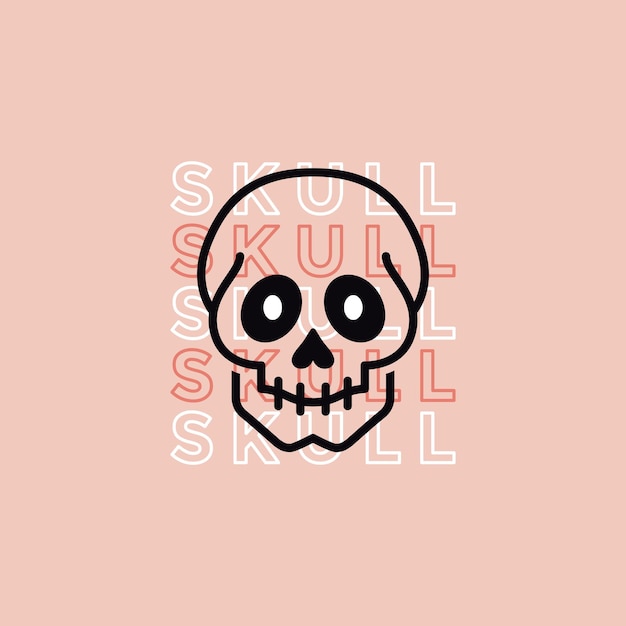 Vector skull head logo ontwerp grafische vector