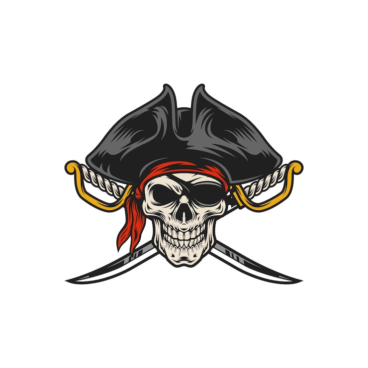 Vector skull head mascot logo design
