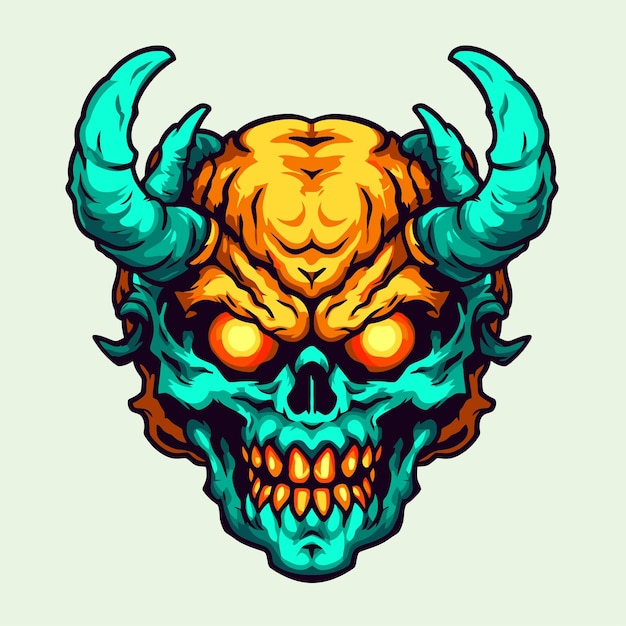 Skull head monster illustration