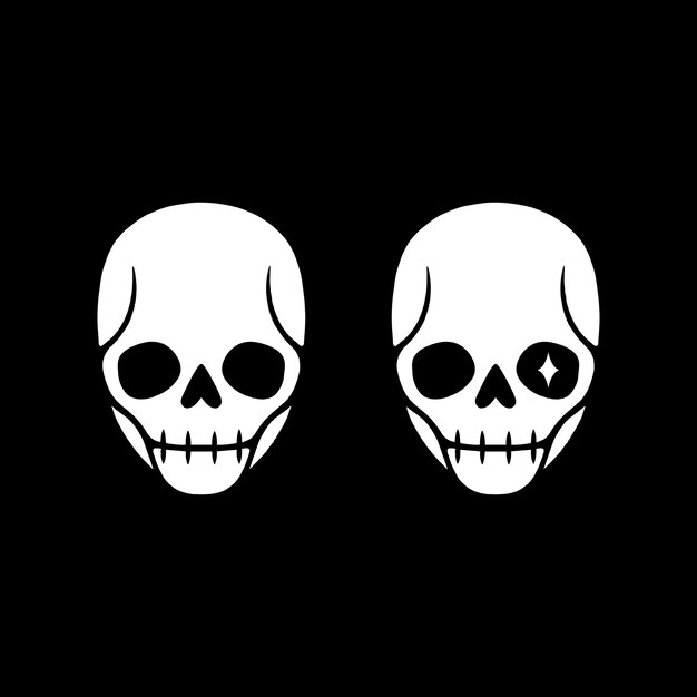 Vector skull head negative space logo