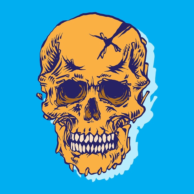 Skull head object for shirt logo and poster