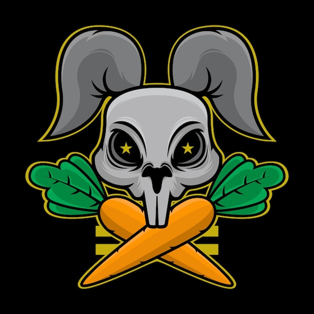 Vector skull head rabbit logo