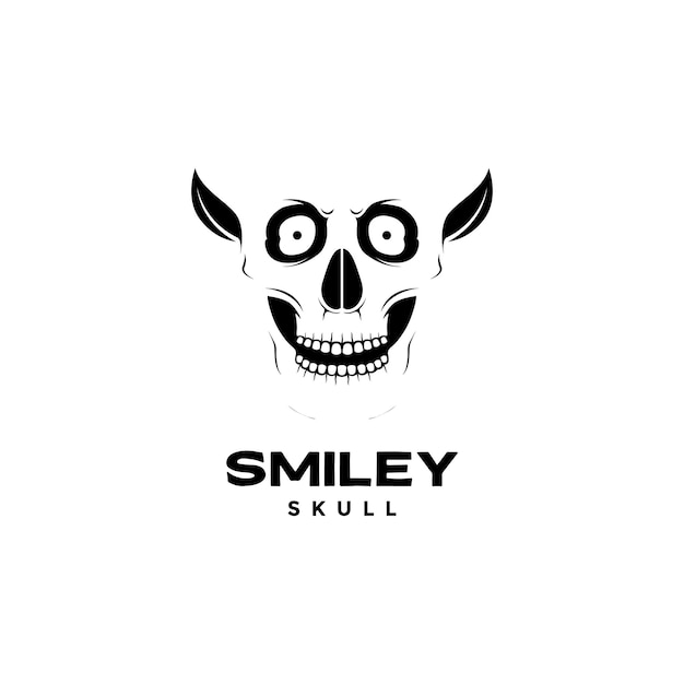 Skull head smile sacre logo design vector