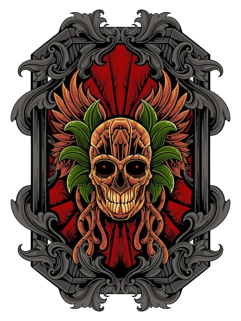 Skull head vector design