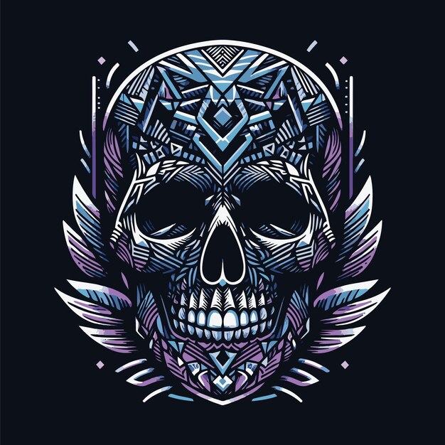 Skull head vector design