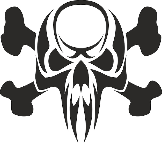 Skull Head vector sticker Tattoo