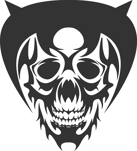 skull head vector tattoo sticker