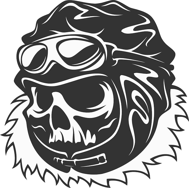 skull head vector tattoo sticker