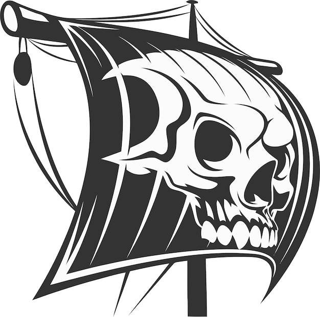 skull head vector tattoo sticker