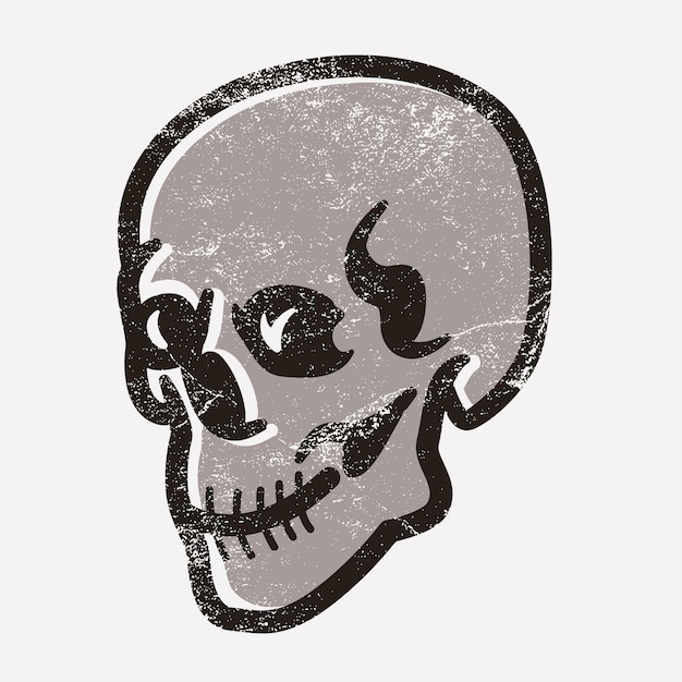 Vector skull head vintage design, perfect for logo, icon, print and etc