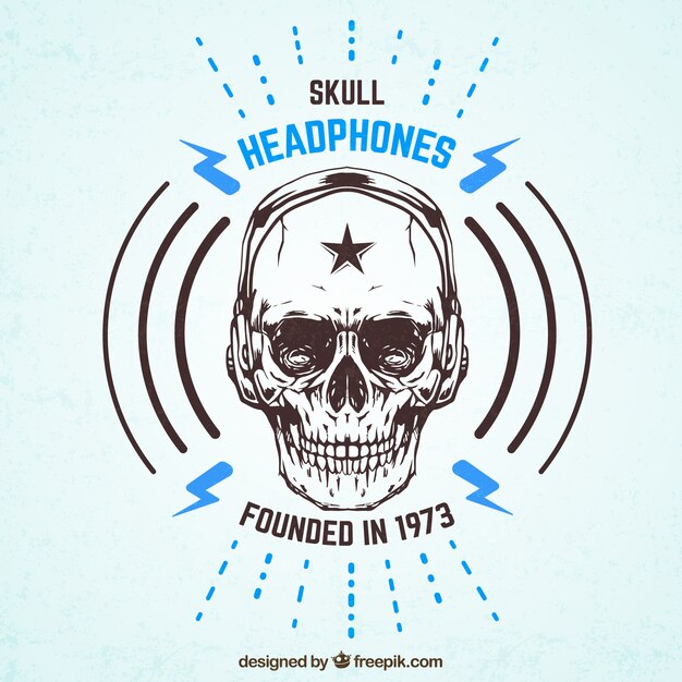 Skull headphones badge