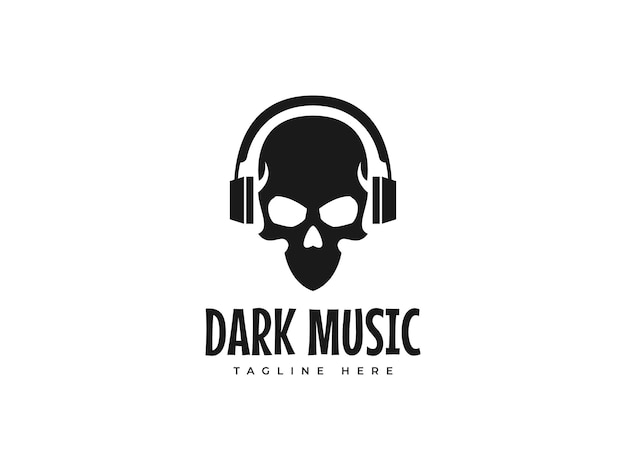 Premium Vector Skull headphones logo vector illustration music skull logo template