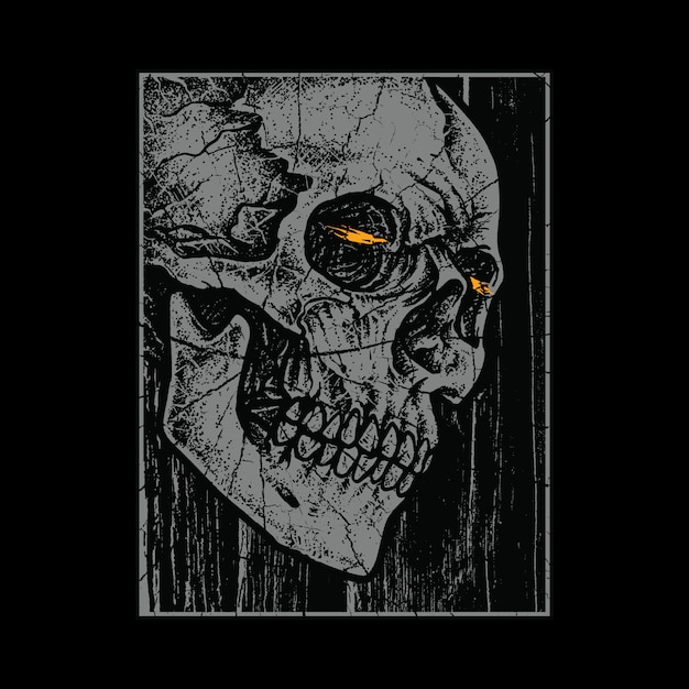Skull horror  illustration  