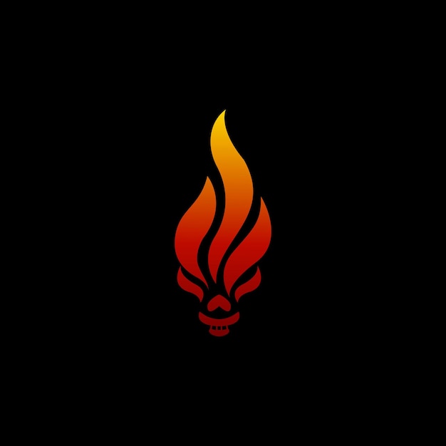 skull hot fire logo