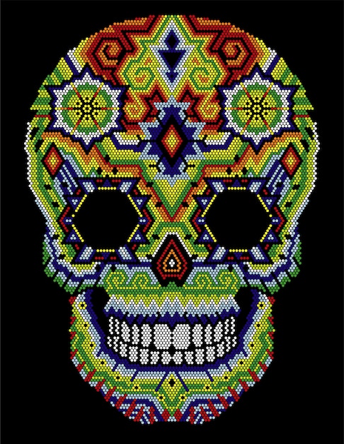 Skull huichol aztec