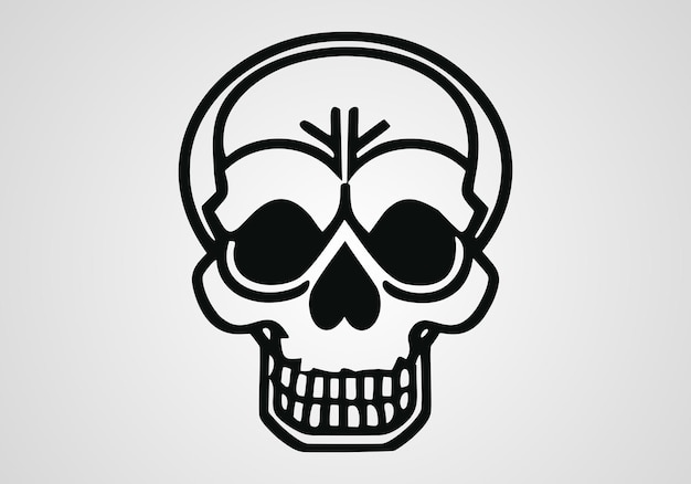 The skull icon black silhouette of a human skull vector illustration isolated on a white backgroun