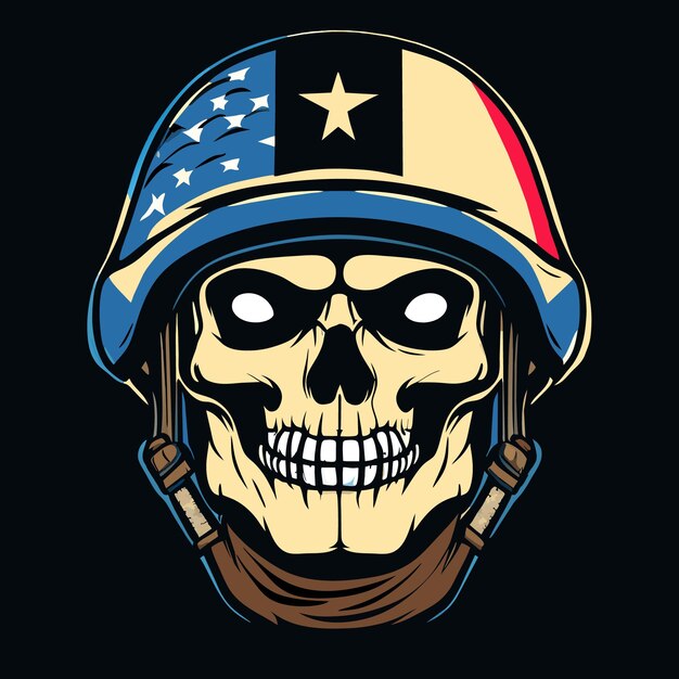 Skull Icon in Flag Colors