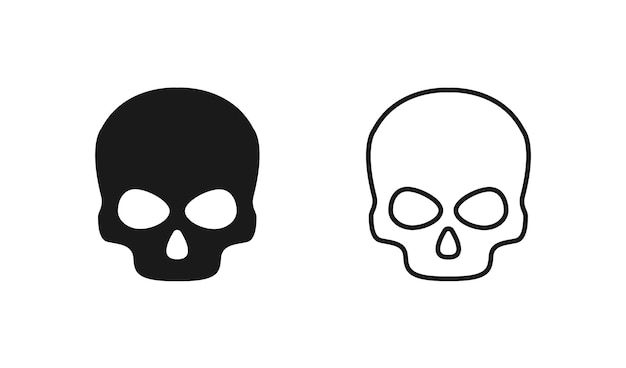 Skull icon isolated set Danger symbol vector illustration in flat