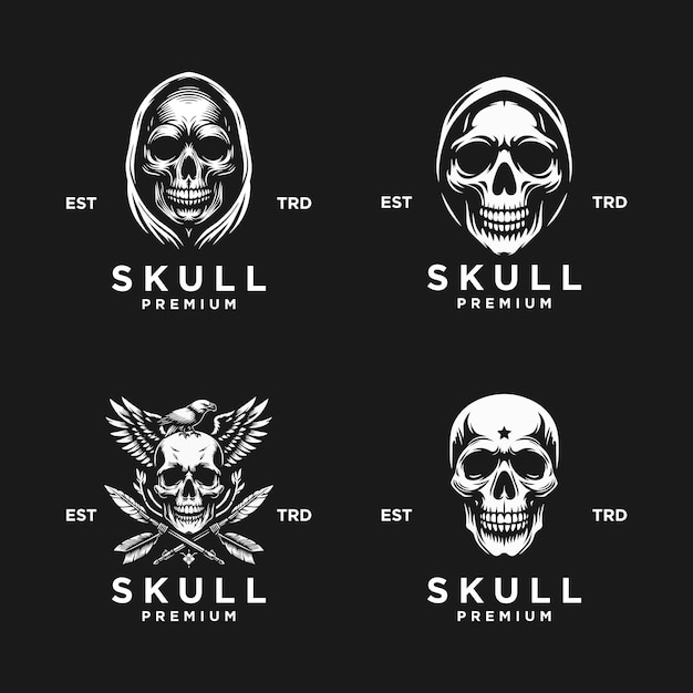 skull icon logo template illustration