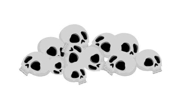 Skull icon The mountain of skulls Cartoon skull Vector illustration