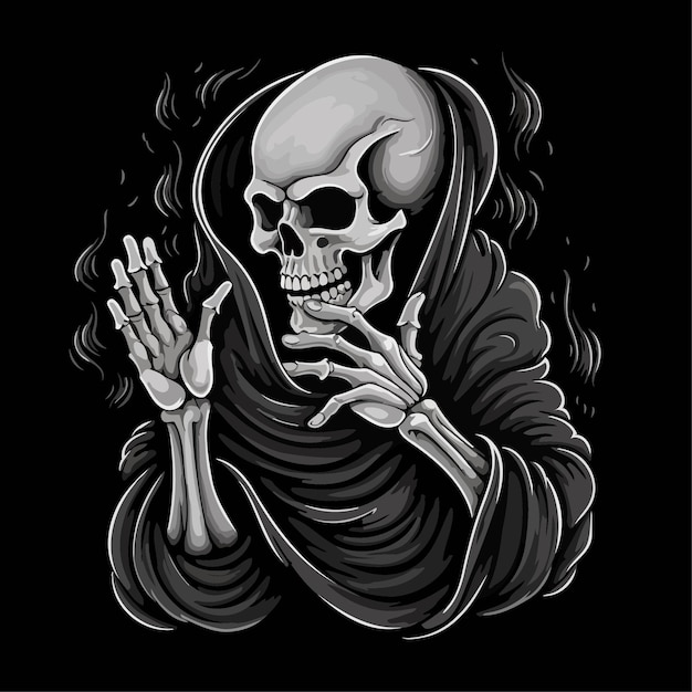 Skull illustration Black background skull king