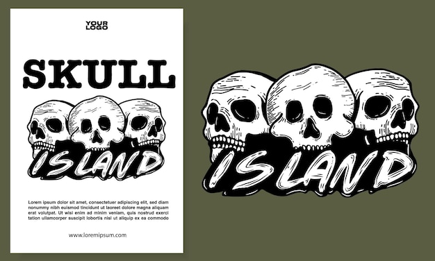 Vector skull island poster flyers illustratie