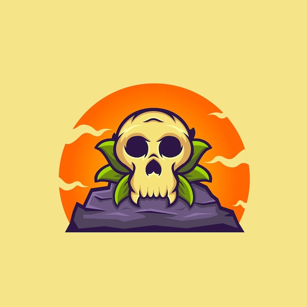 Vector skull island vintage logo