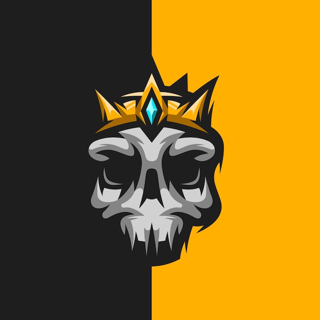 Vector skull king gaming mascot logo