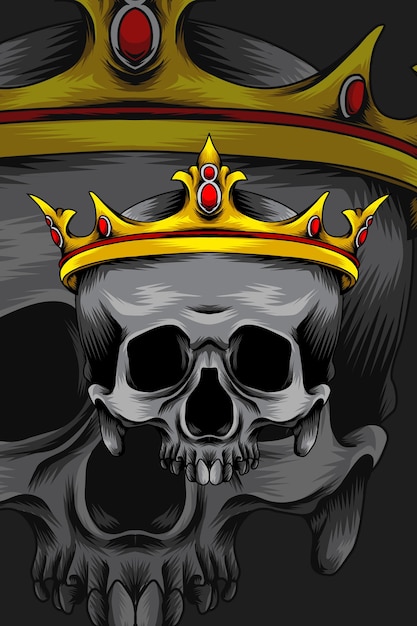 Vector skull king vector illustration