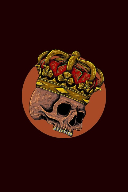 Skull king vector illustration