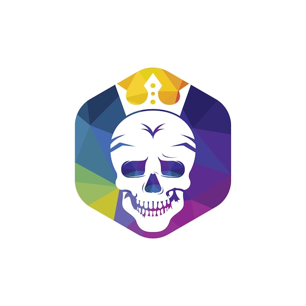 Skull king vector logo design template