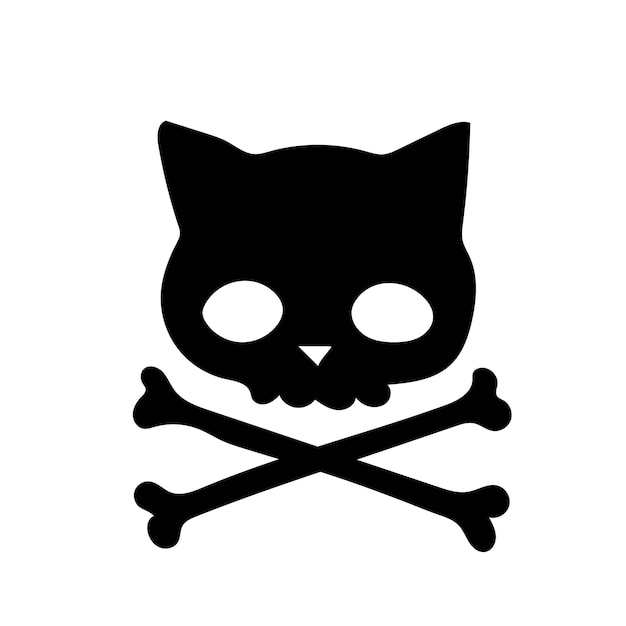 Vector skull kitty. vector illustration. all elements are isolated