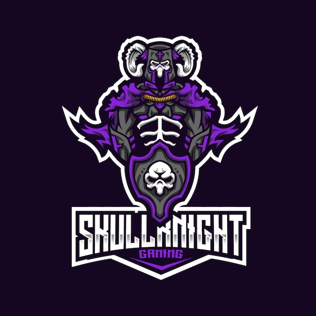 Skull knight esport logo sjabloon