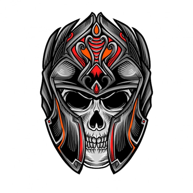 Skull Knight Warrior Head Vector