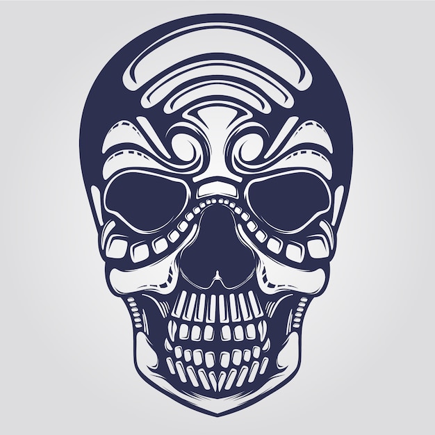 skull line art