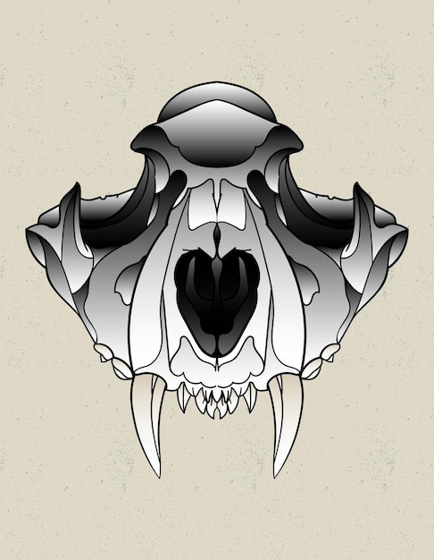 Vector skull lion tattoo art