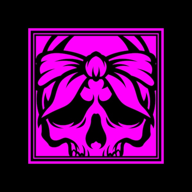 Skull logo in box style